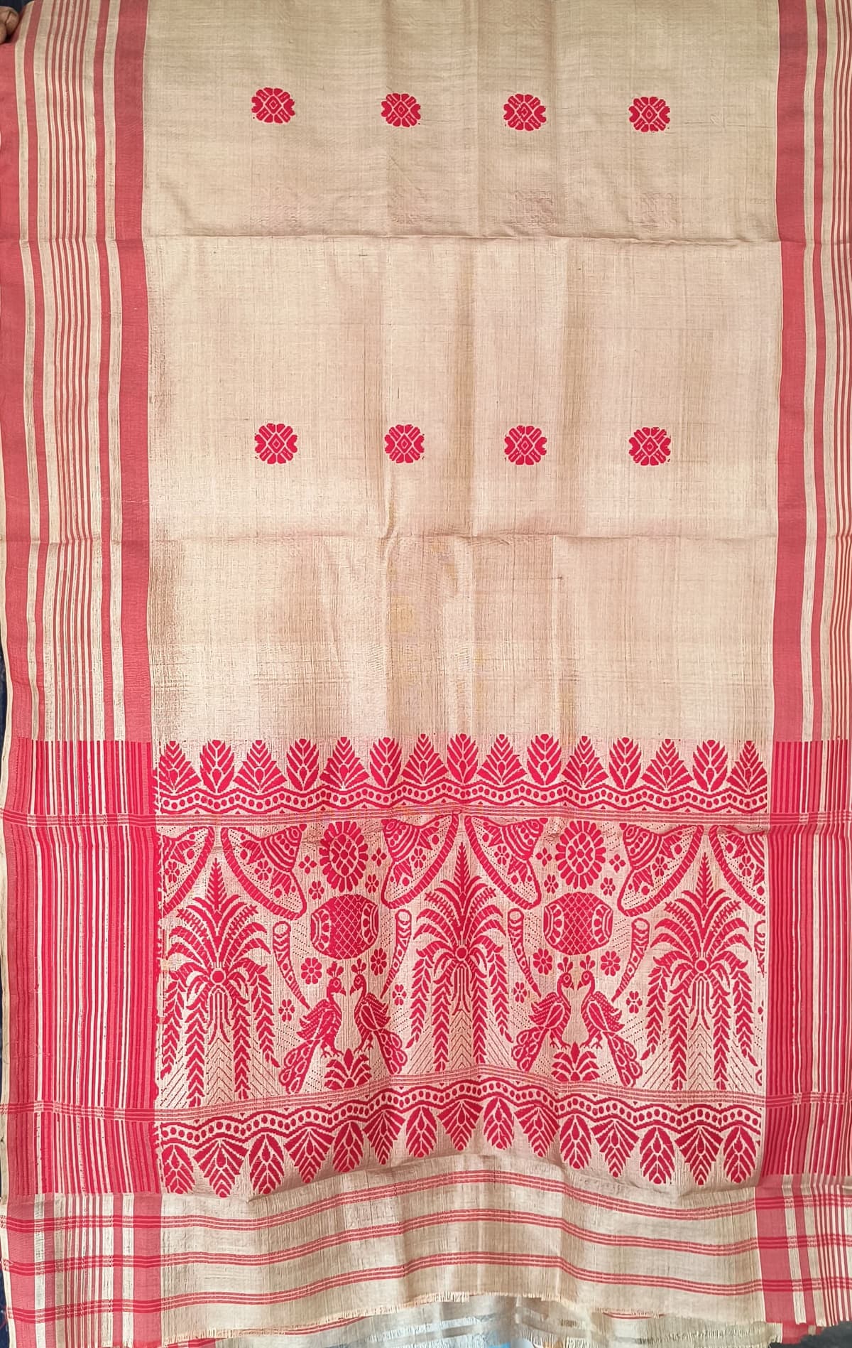 Premium Handwoven Tussar Silk Gamusa
