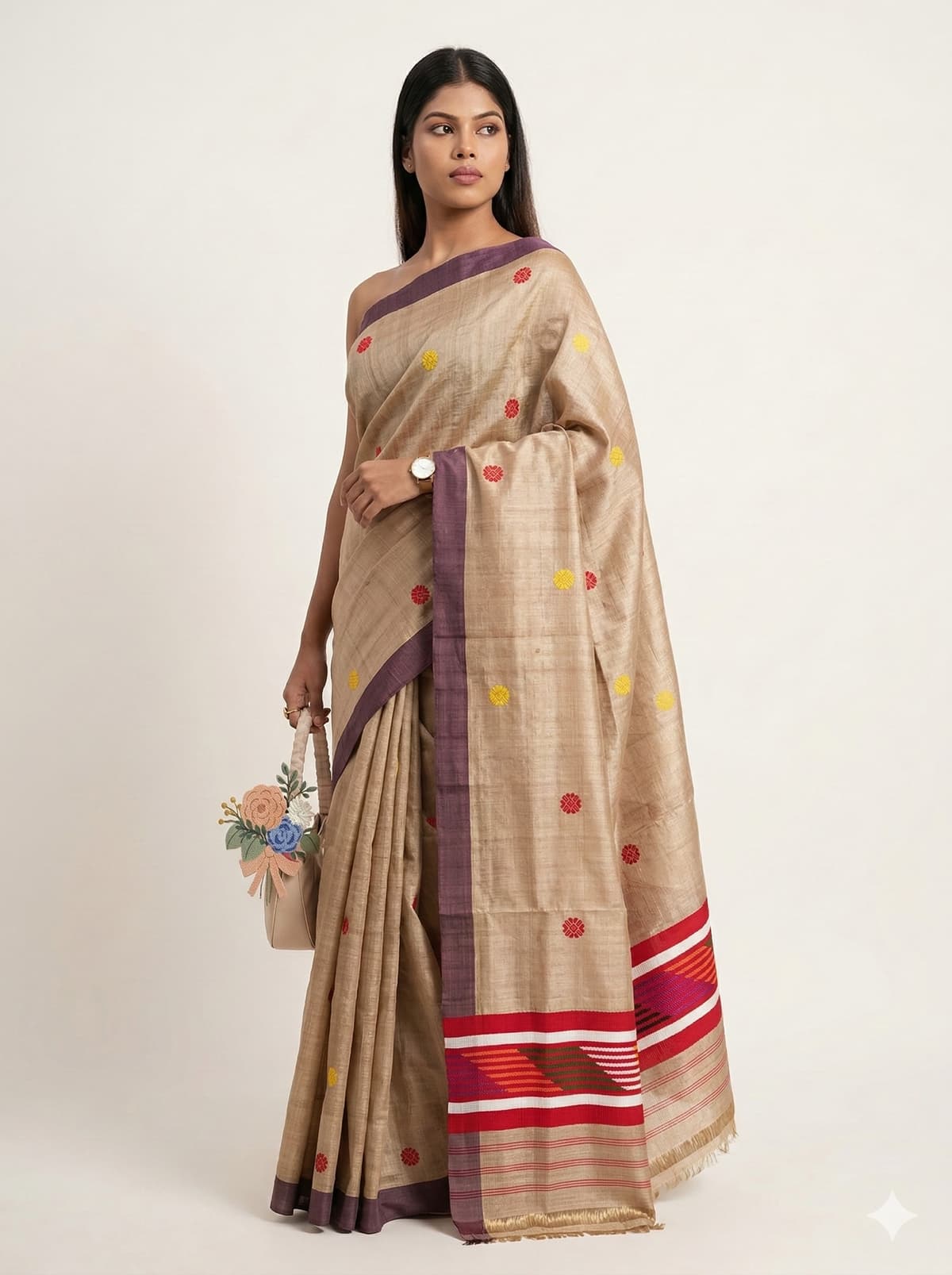 Handwoven Premium Tussar Silk Sador from Assam