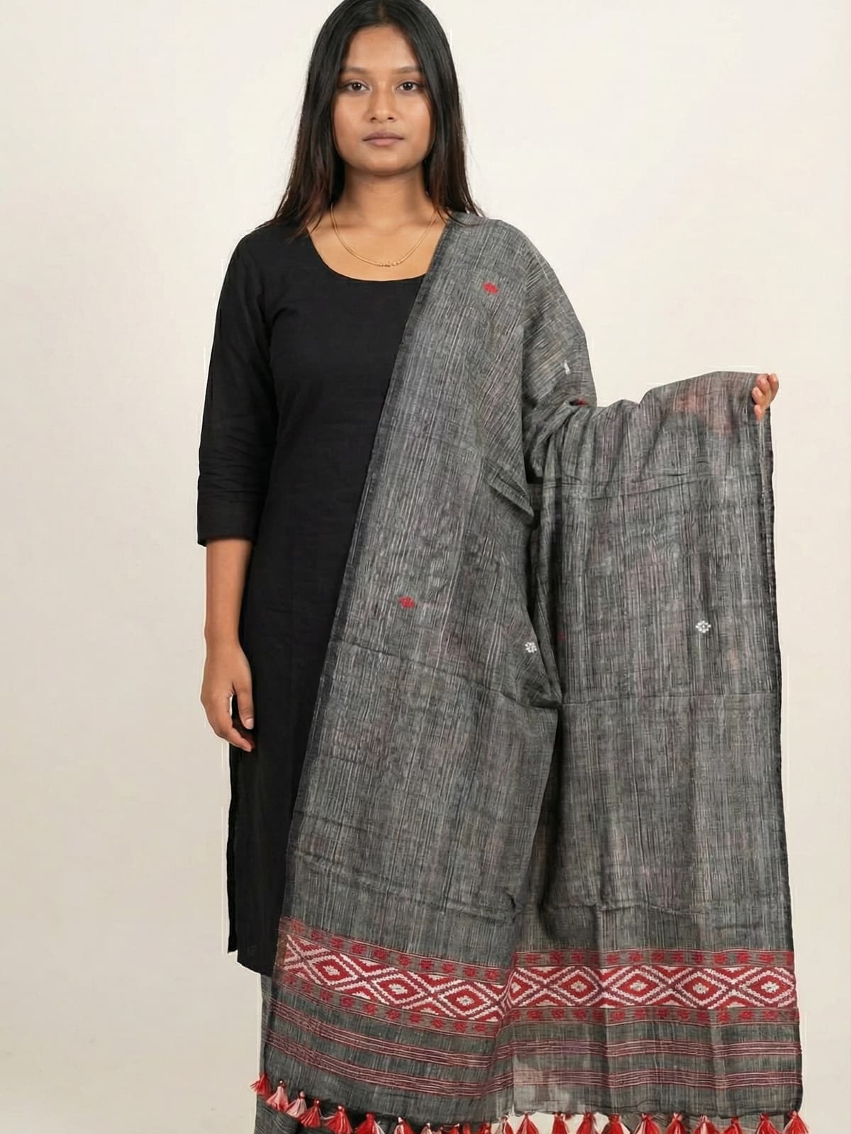 Handwoven Cotton Mulberry Silk Dupatta